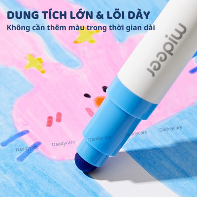 Bút màu chấm tròn mideer Round-Tip Stamper Washable Marker, bút highlight 2 đầu cho bé 2,3,4,5,6 tuổi