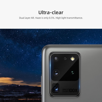 Bộ 2 miếng dán kính cường lực camera cho Samsung Galaxy S20 Ultra mỏng 0.22mm hiệu Nillkin InvisiFilm độ cứng 9H chống vân tay không ảnh hưởng chất lượng ảnh chụp - hàng nhập khẩu