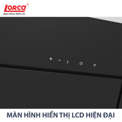 Máy Hút Mùi Kính Vát LORCA TA 6008P - 70cm - Hàng Chính Hãng Nhập Khẩu Ba Lan Sức Hút Lớn Êm Ái Tiết Kiệm