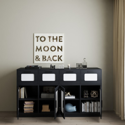 HAPPY FURNITURE , Tủ lưu trữ 4 ngăn kéo 4 cửa mở - TASY ,TLT_063 , 178cm x 50cm x 100cm DxRxC