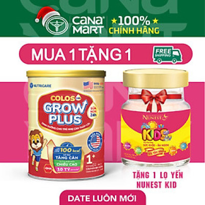 Sữa bột Nutricare Colos 24h Grow Plus 1+ giúp trẻ phát triển toàn diện (850g)