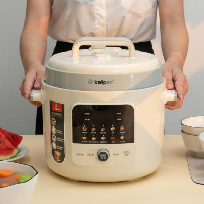 Nồi áp suất điện lòng nồi Inox Kalpen P5 dung tích 6L công suất 1300W chuẩn Đức, bảo hành 2 năm - Hàng chính hãng
