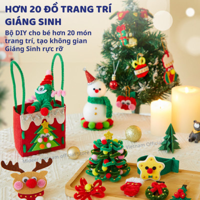 Kẽm nhung làm hoa cây thông trang trí giáng sinh cho bé DIY Noel Mideer Christmas Crafting