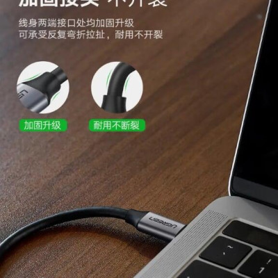 Ugreen UG50751US161TK 1.5M màu xám Dây USB Type-C - HÀNG CHÍNH HÃNG