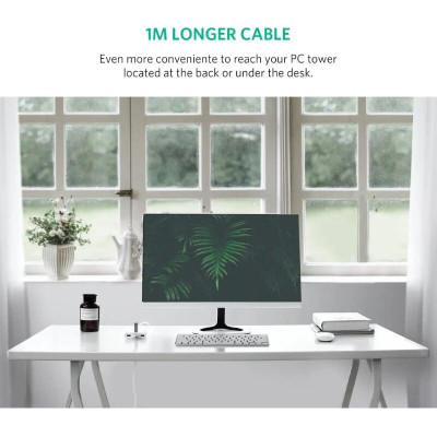 Ugreen UG20283CR113TK 1m màu Trắng Bộ chia HUB USB 3.0 sang 4 USB 3.0 hỗ trợ nguồn micro 5V cổng micro - HÀNG CHÍNH HÃNG