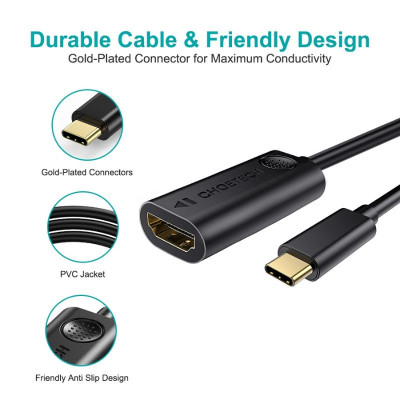 Hub Choetech HUB-H04 chuyển đổi từ Type C sang HDMI (âm) (Hàng chính hãng)