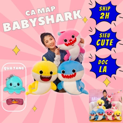 Thú nhồi bông cá mập baby shark đáng yêu - Size 30cm - Quà tặng gấu cá mập baby shark nhồi bông dễ thương - Gối ôm mềm mịn cho bé