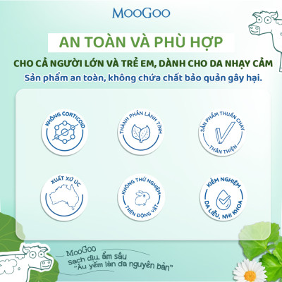 Kem bôi viêm da cơ địa, vảy nến, chàm sữa em bé, chiết xuất rau má MooGoo