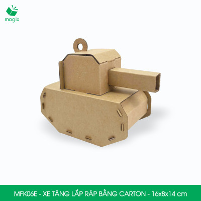 MFK06E - Xe tăng carton - 16x8x14 cm - Đồ chơi lắp ráp mô hình từ bìa carton cứng cao cấp