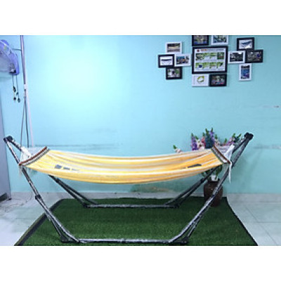 Bộ võng xếp du lịch BAN MAI: khung sơn tĩnh điện VIP và Lưới in sọc gỗ 50