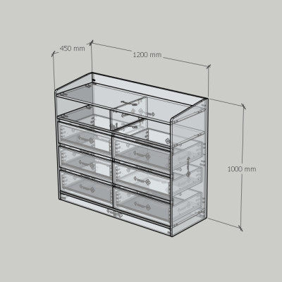 HAPPY FURNITURE , Tủ lưu trữ 6 ngăn kéo - KATE , THK_320 , 120cm x 45cm x 100cm DxRxC