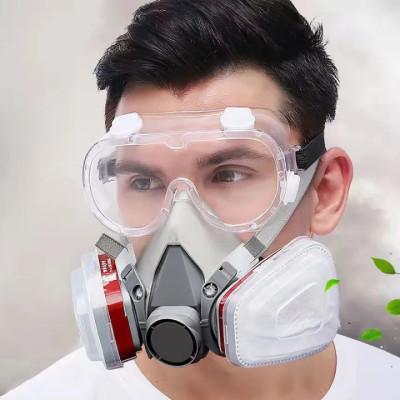 Trọn Bộ Mặt Nạ Chống Độc 3M 6200 Kèm Kính (Phun Thuốc Trừ Sâu, Phun Sơn, Chống Khói Bụi Mịn Và Hóa Chất)