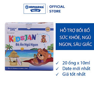 Thực Phẩm BVSK KIDSJAN Bé Ăn Ngủ Ngon - Hỗ Trợ Bồi Bổ Sức Khỏe, Ngủ Ngon (Hộp 4 Vỉ x 5 Ống x 10ml)