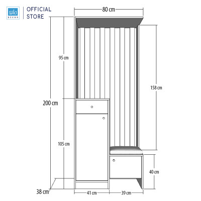 Kệ Gỗ Để Đồ Đa Năng Có Móc Treo Kèm Nệm Ngồi Hiện Đại Cho Phòng Khách Thương Hiệu SIB Decor KG36