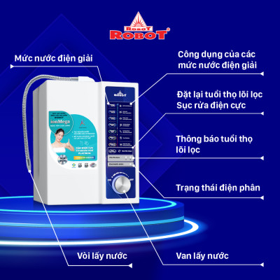 Máy Lọc Nước Điện Giải Ion Kiềm ROBOT ionMega 97 Dòng Máy Cơ - Hàng Chính Hãng