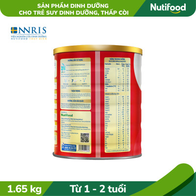 Sữa bột Nutifood GrowPLUS+ Suy Dinh Dưỡng (Đỏ) 1+ Lon 1,65KG