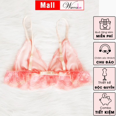 Áo ngực bralette cao cấp wannabe anr09 áo chíp không mút, không không, ren mỏng chân ngực nhún bèo xinh xắn , nữ tính