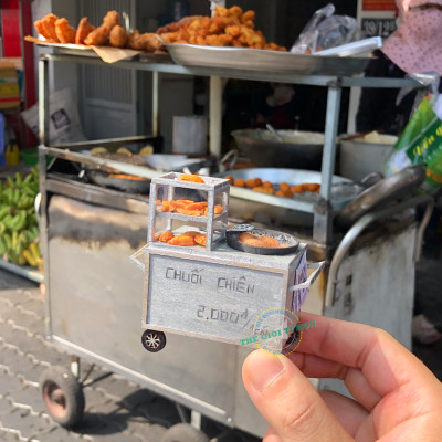 MÔ HÌNH TỰ LẮP RÁP DIY SÀI GÒN THU NHỎ - XE CHUỐI CHIÊN - HR06