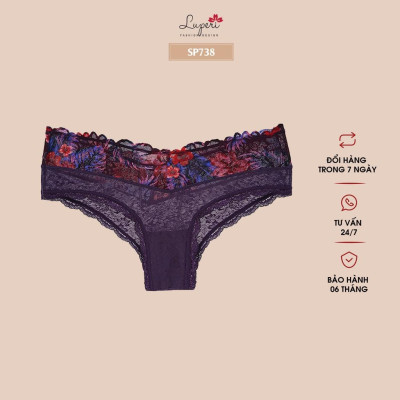 Quần Lót Nữ Lụa Phối Ren Cạp Vừa LUPERI LU3QL738 Dáng Hipster Nâng Mông Chất Liệu Mát Thoáng Khí Khử Mùi Tốt