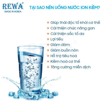 Máy tạo nước kiềm cầm tay tốt cho tiêu hóa REWA RW-AK-1700 (Hàng chính hãng)