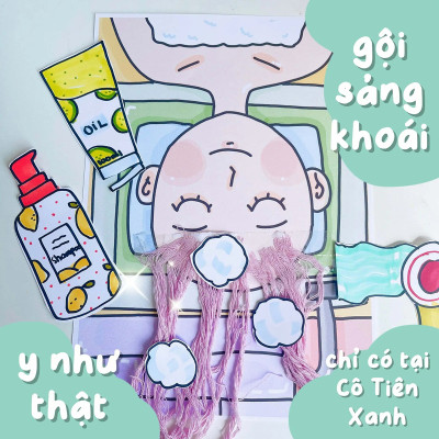 Bộ Tranh Tương Tác Cô Tiên Xanh - Tiệm Gội Đầu