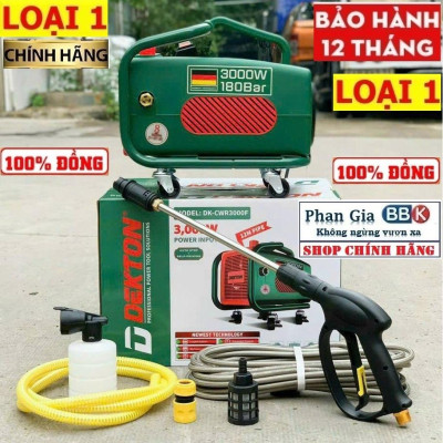 Máy Rửa Xe Dekton DK-CWR3000F - Công Suất 3000W - Có Chỉnh Áp, Bánh Xe Đẩy - Motor 100% Dây Đồng - Bảo Hành 1 Năm