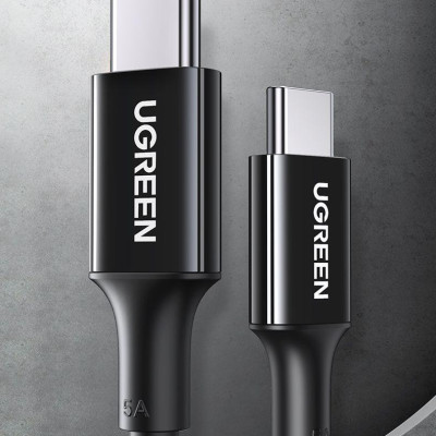 Ugreen UG20528US300TK 1.5M 100W Màu Đen Cáp sạc nhanh , Truyền dữ liệu USB-C 2.0 - HÀNG CHÍNH HÃNG