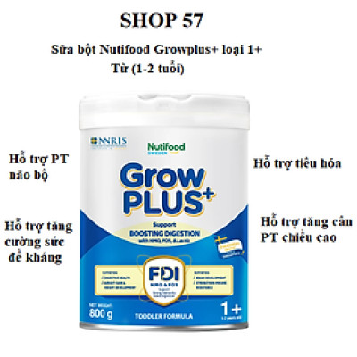 Sữa bột Nutifood Growplus 1+ hỗ trợ tiêu hóa,giúp trẻ ăn ngon miệng từ 1-2 tuổi