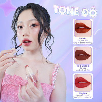Son Kem Lì myKella Thuần Chay, Mịn Mượt, Dưỡng Môi Chống Thâm - KISSABLE MATTE LIP CREAM 5ml