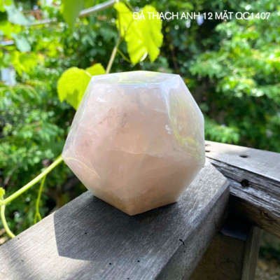 Đá thạch anh 12 mặt NHASAN QC1407 giúp tăng cường sự tập trung - nặng 660gr, đường kính 8.6cm