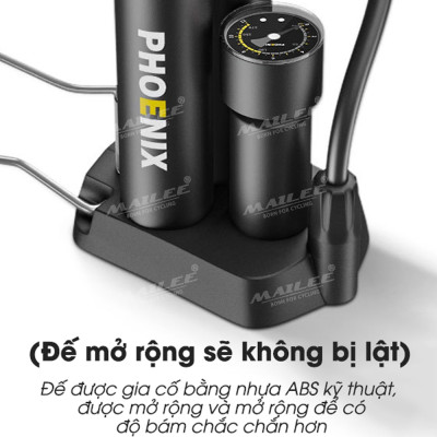 Bơm Chân Mini Di Động FP-9809E cho Xe máy/ xe đạp/ xe ô tô, ống đôi, 170 psi, vỏ nhựa ABS, lõi bơm nhôm, van đa năng 2 lỗ đa dụng - Mai Lee