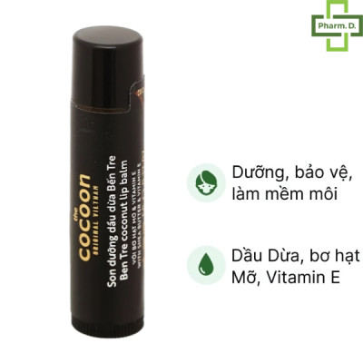Son Dưỡng Môi Dầu Dừa Cocoon 5g – Dưỡng Ẩm Môi Khô, Giảm Nứt Nẻ, Phục Hồi Môi Thâm – Son Dưỡng Thiên Nhiên Thuần Chay