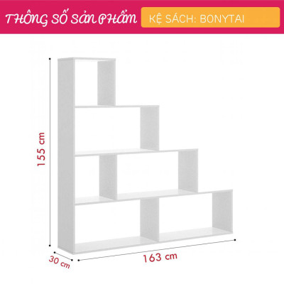 Giá sách bằng gỗ chất lượng cao cho gia đình SMLIFE Bonytai