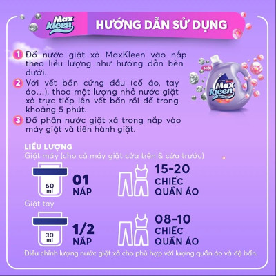 Túi Nước Giặt Xả Maxkleen Hương Hoa Nắng (3.8kg)