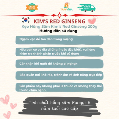 Kẹo Hồng Sâm Kim’s Red Ginseng 200g