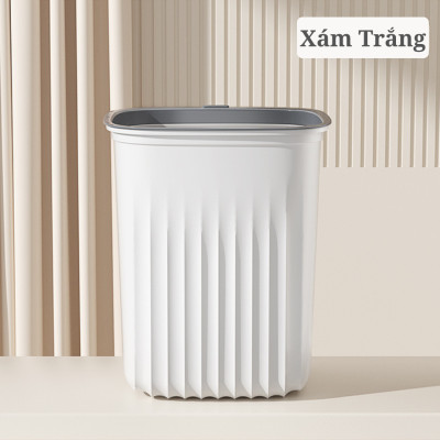 Thùng rác, thùng rác nhựa, chất liệu nhựa PP cao cấp - Chịu lực tốt - Có vòng áp suất cố định túi rác - Thay túi rác dễ dàng - Màu trắng - Nhỏ - Vừa - Lớn