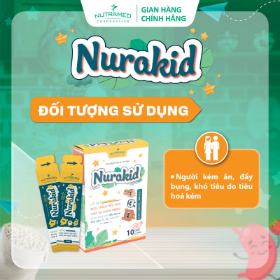 Gói uống Nurakid hỗ trợ tiêu hóa và tăng cường sự ăn ngon miệng cho trẻ em (10 gói) - Nutramed