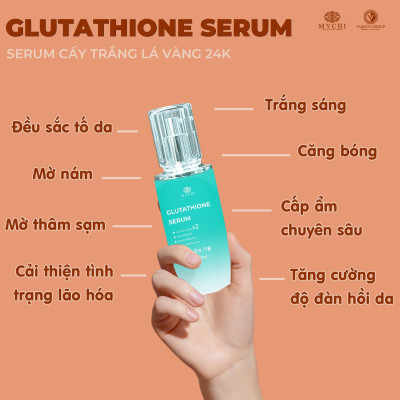 Serum Mychi - serum cấy trắng lá vàng 24k cam kết hàng chính hãng