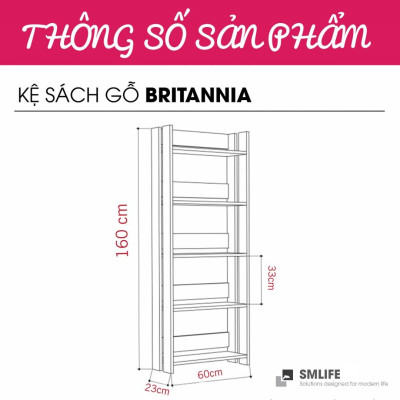 Giá sách gia đình đa kiểu dáng SMLIFE Britannia