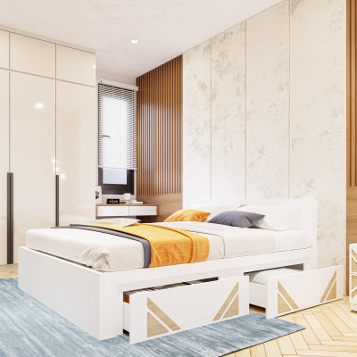 [Happy Home Furniture] CHARIS , Giường ngủ 2 ngăn kéo, GNG_114, GNG_115, GNG_116, GNG_117