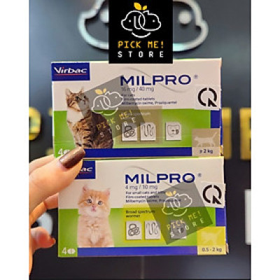 Xổ Giun Sán Virbac MILPRO cho Mèo dạng Viên với lớp phủ Vị Thịt Thơm Ngon