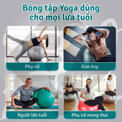 [KHÔNG KÈM BƠM] Bóng Tập Yoga 55cm-Bóng Tập Thể Hình- Hàng Cao Cấp Chính Hãng  (hàng nhập khẩu)