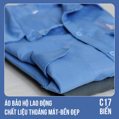 Áo bảo hộ lao động, chất liệu thoáng mát, bền đẹp - Mã C17 (BIỂN)