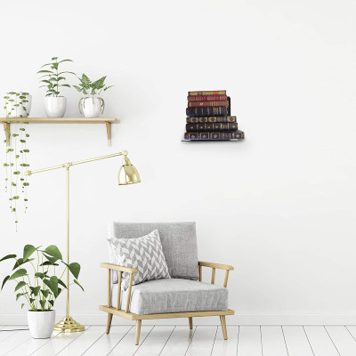 Combo 4 kệ sách nổi vô hình, giá sách kim loại trang trí tường - Màu đen