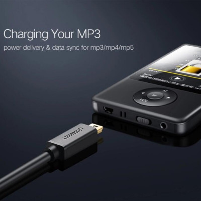 Ugreen UG10353US132TK 0.25M màu Đen Cáp sạc truyền dữ liệu USB 2.0 sang MINI USB đầu mạ vàng - HÀNG CHÍNH HÃNG