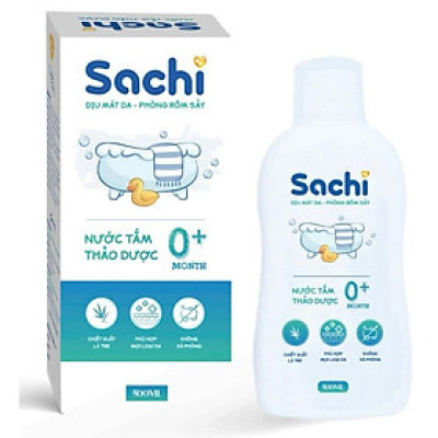 Nước tắm gội thảo dược SACHI cho bé chiết xuất 100% thiên nhiên chai 500ml
