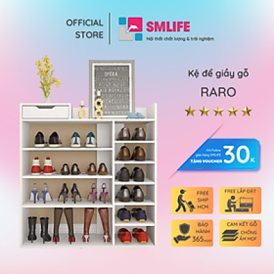Kệ giầy nhỏ gọn bằng gỗ công nghiệp SMLIFE MDF Raro