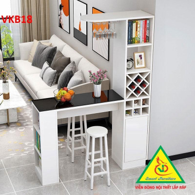 Quầy bar mini, quầy bar nhà bếp kết hợp tủ rượu VKB18 ( không kèm ghế) - Nội thất lắp ráp Viendong Adv
