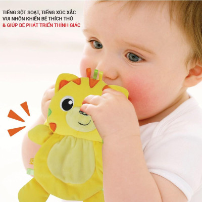 Set 3 đồ chơi cầm tay xúc xắc chíp chíp - gặm nướu hổ gặm nướu sột soạt Winfun 3027 