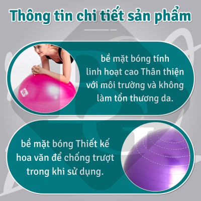 [KHÔNG KÈM BƠM ] Bóng Tập Yoga 75cm-Bóng Tập Thể Hình- Hàng Cao Cấp Chính Hãng  (hàng nhập khẩu)